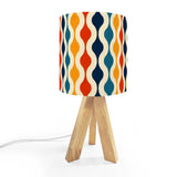 Mid Century Modern Bedside Lamp – Linen Tripod Design with Smart LED Bulb