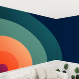 Retro 70s Peel and Stick Wallpaper: Mid-Century Modern Removable Mural