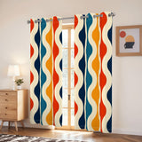 Midcentury Modern Blackout Curtains: 70s Retro Multi Sizes Drapes