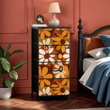 Modern 70s Retro Print Dressers for Smart Storage - Flower Power Design