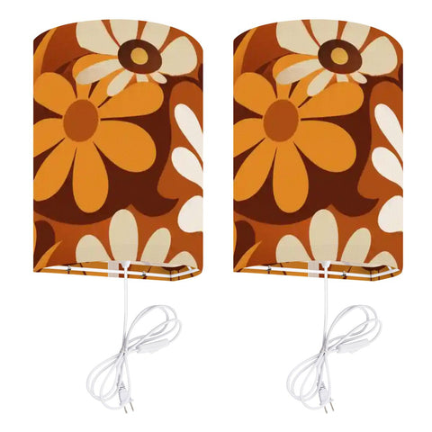 70s Retro Wall Sconces Set –  Smart LED, Flowers Orange