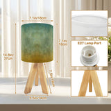 Retro Tripod Table Lamp – Ombré Earthy Tones Linen Shade Bedside Light