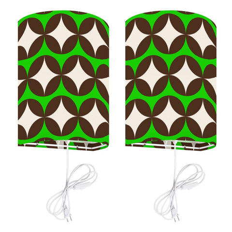 70s Retro Wall Sconces Set –  Smart LED, Green Geometric