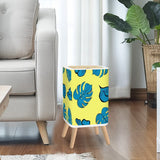 Retro Nordic Square Trash Can with Lid, Butter Yellow