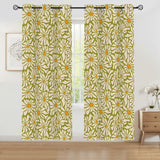Retro Daisy Blackout Curtains: 70s Midcentury Modern Multi Sizes Drapes