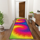 Vibrant Tie-Dye Runner Rug – Midcentury Hippie Multiple Sizes