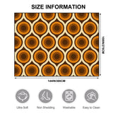 Retro 70s Peacock Area Rug: Orange Brown Non-Slip Plush, 12x9 ft / 365x274 cm