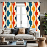 Midcentury Modern Blackout Curtains: 70s Retro Multi Sizes Drapes