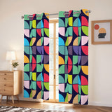 Abstract 60s Bauhaus Blackout Curtains: Vibrant Retro Midcentury Drapes