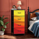 60s Atomic Retro Dresser: Midcentury Modern Steel Frame Fabric Storage Cabinet