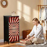 Midcentury Modern 4-Drawer Dresser – 60s Atomic Sunburst Storage Cabinet