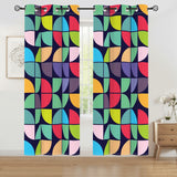 Abstract 60s Bauhaus Blackout Curtains: Vibrant Retro Midcentury Drapes
