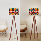 Peacock Eye Retro 70s Tripod Lamp – Midcentury Floor Light with LED Remote