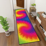 Vibrant Tie-Dye Runner Rug – Midcentury Hippie Multiple Sizes