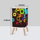 Scandi Midcentury Modern Trash Can with Lid: Retro Nordic Wastebasket