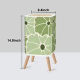 Retro Nordic Trash Can with Lid: Bold Floral Mid-Century Modern Style