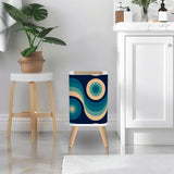 Retro 70s Nordic Trash Can with Lid: Midcentury Modern Wastebasket