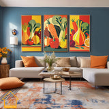 FRAMED Matte Poster 70s KITCHEN Still Life VEGETABLES Orange Yellow Green
