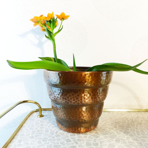 1960s Hammered Midcentury Copper Planter Pot – Vintage Flower Pot