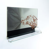 Lovely original 1950s minimalist WALL MIRROR with glass shelf