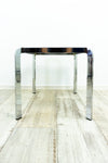 1980s Smoked GLASS CHROME Coffee TABLE night stand side table