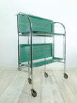 Iconic 1970s ocean-green faux-wood FOLDING BAR CART 'Dinett'