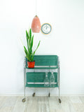 Iconic 1970s ocean-green faux-wood FOLDING BAR CART 'Dinett'