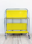 Iconic bright yellow 1970s FOLDABLE SERVING TROLLEY Dinett by Bremshey