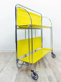 Iconic bright yellow 1970s FOLDABLE SERVING TROLLEY Dinett by Bremshey