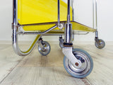 Iconic bright yellow 1970s FOLDABLE SERVING TROLLEY Dinett by Bremshey