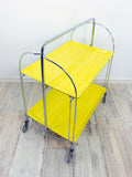Iconic bright yellow 1970s FOLDABLE SERVING TROLLEY Dinett by Bremshey
