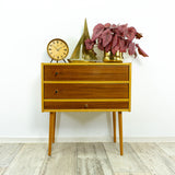 Extraordinary 60s MIDCENTURY swivel drawer storage or SEWING BOX