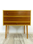 Extraordinary 60s MIDCENTURY swivel drawer storage or SEWING BOX
