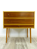 Extraordinary 60s MIDCENTURY swivel drawer storage or SEWING BOX