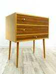 Extraordinary 60s MIDCENTURY swivel drawer storage or SEWING BOX
