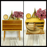 Extraordinary 60s MIDCENTURY swivel drawer storage or SEWING BOX