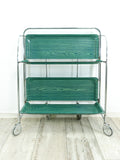 Perfect Ocean-Green 1970s FOLDABLE BAR CART 'Dinett' by Bremshey Westgermany