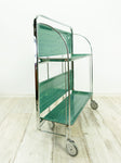 Perfect Ocean-Green 1970s FOLDABLE BAR CART 'Dinett' by Bremshey Westgermany