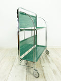 Perfect Ocean-Green 1970s FOLDABLE BAR CART 'Dinett' by Bremshey Westgermany