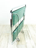 Perfect Ocean-Green 1970s FOLDABLE BAR CART 'Dinett' by Bremshey Westgermany