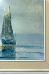 Framed VINTAGE SEASCAPE PRINT of a midcentury oil painting, ca. 1960s