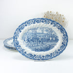 MYOTTS COUNTRY LIFE blue, Fish Plate, Serving Platter, Fine Staffordshire Hand Engraved