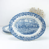 MYOTTS COUNTRY LIFE blue, Fish Plate, Serving Platter, Fine Staffordshire Hand Engraved