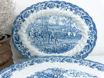 MYOTTS COUNTRY LIFE blue, Fish Plate, Serving Platter, Fine Staffordshire Hand Engraved