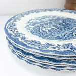 MYOTTS COUNTRY LIFE blue, Set Of 6 Dinner Plates, Staffordshire Dishes England