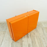 XXL 1970s Italian orange BATHROOM MEDICINE CABINET by Carrara & Matta