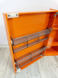 XXL 1970s Italian orange BATHROOM MEDICINE CABINET by Carrara & Matta