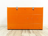 XXL 1970s Italian orange BATHROOM MEDICINE CABINET by Carrara & Matta