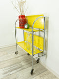 Iconic 1960s FOLDING CART 'Dinett' with yellow faux-wood Formica top