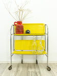 Iconic 1960s FOLDING CART 'Dinett' with yellow faux-wood Formica top